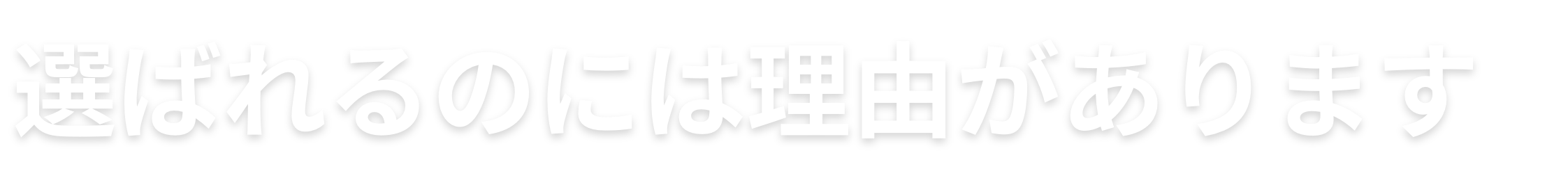 選ばれるのには理由があります